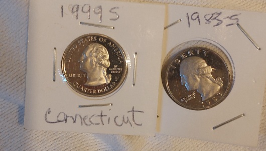 1999-S-Connecticut--And-1983-S-Quarters